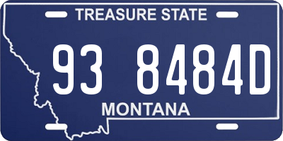 MT license plate 938484D