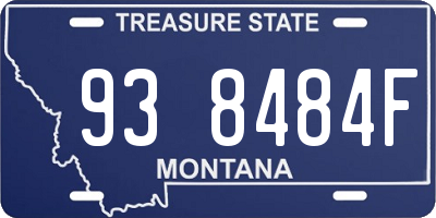 MT license plate 938484F