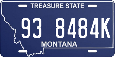MT license plate 938484K