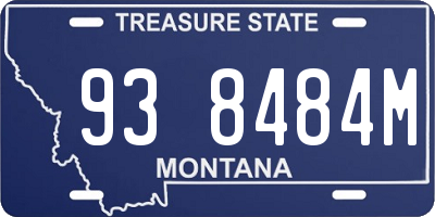 MT license plate 938484M