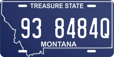 MT license plate 938484Q