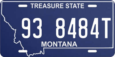 MT license plate 938484T