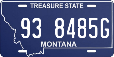 MT license plate 938485G