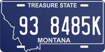 MT license plate 938485K