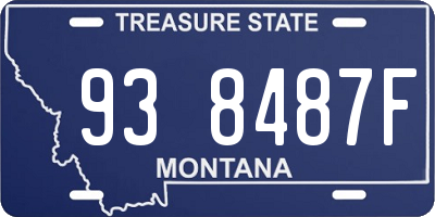 MT license plate 938487F