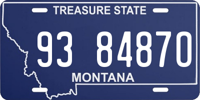 MT license plate 938487O