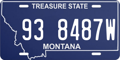MT license plate 938487W