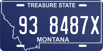 MT license plate 938487X