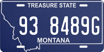 MT license plate 938489G