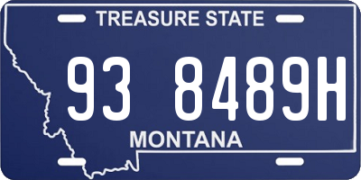 MT license plate 938489H
