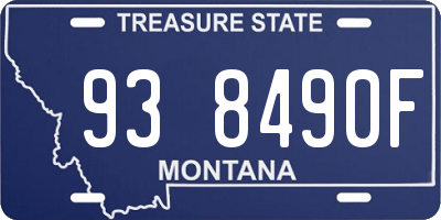 MT license plate 938490F