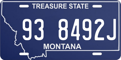 MT license plate 938492J