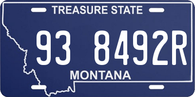 MT license plate 938492R