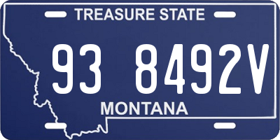 MT license plate 938492V