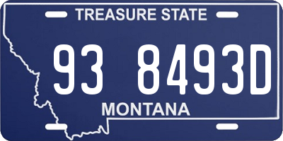 MT license plate 938493D