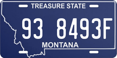 MT license plate 938493F
