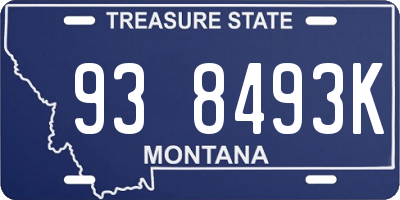 MT license plate 938493K