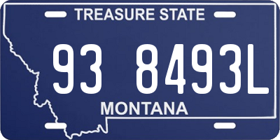 MT license plate 938493L