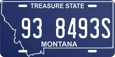 MT license plate 938493S
