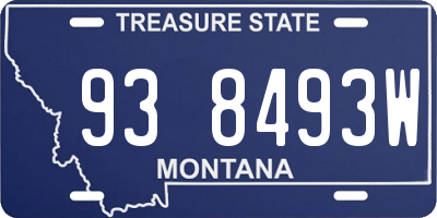 MT license plate 938493W