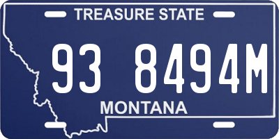 MT license plate 938494M