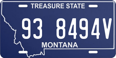 MT license plate 938494V