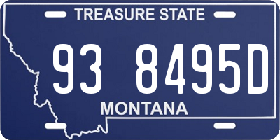 MT license plate 938495D