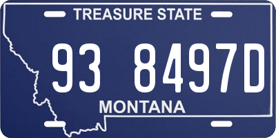 MT license plate 938497D