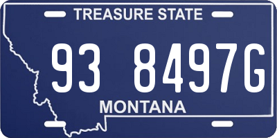 MT license plate 938497G