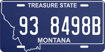 MT license plate 938498B