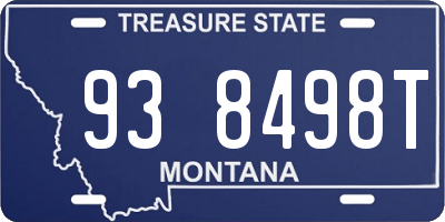 MT license plate 938498T