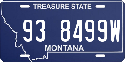 MT license plate 938499W