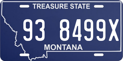 MT license plate 938499X