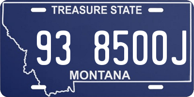 MT license plate 938500J
