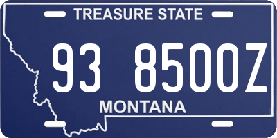 MT license plate 938500Z