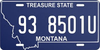 MT license plate 938501U