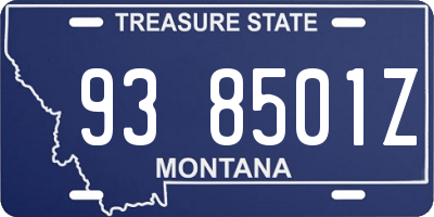 MT license plate 938501Z