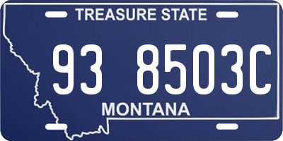 MT license plate 938503C