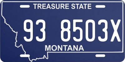 MT license plate 938503X