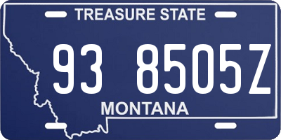 MT license plate 938505Z