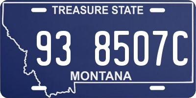 MT license plate 938507C