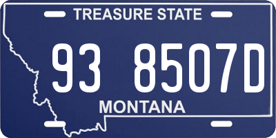 MT license plate 938507D