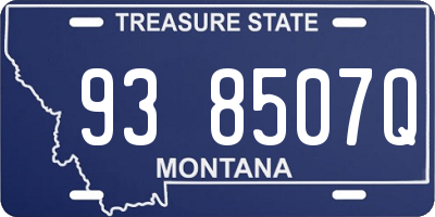 MT license plate 938507Q