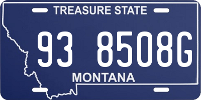 MT license plate 938508G