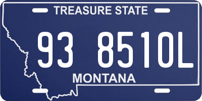 MT license plate 938510L