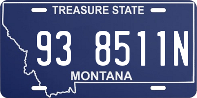 MT license plate 938511N