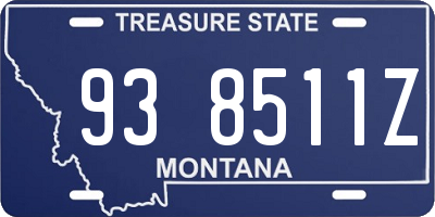 MT license plate 938511Z