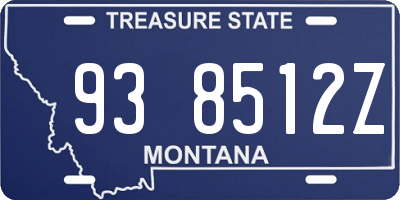 MT license plate 938512Z