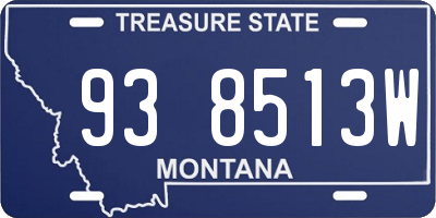 MT license plate 938513W