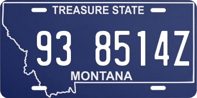 MT license plate 938514Z